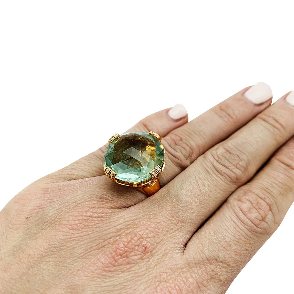 BULGARI "Parentesi Cocktail" ring, prasiolite, diamonds - Image 9