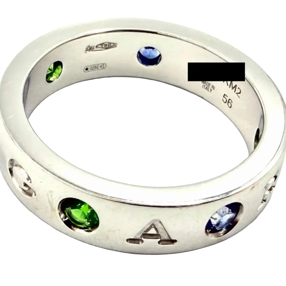 BULGARI "Roman Sorbet" Wedding band ring in white gold, garnets, sapphires and diamonds - Image 13