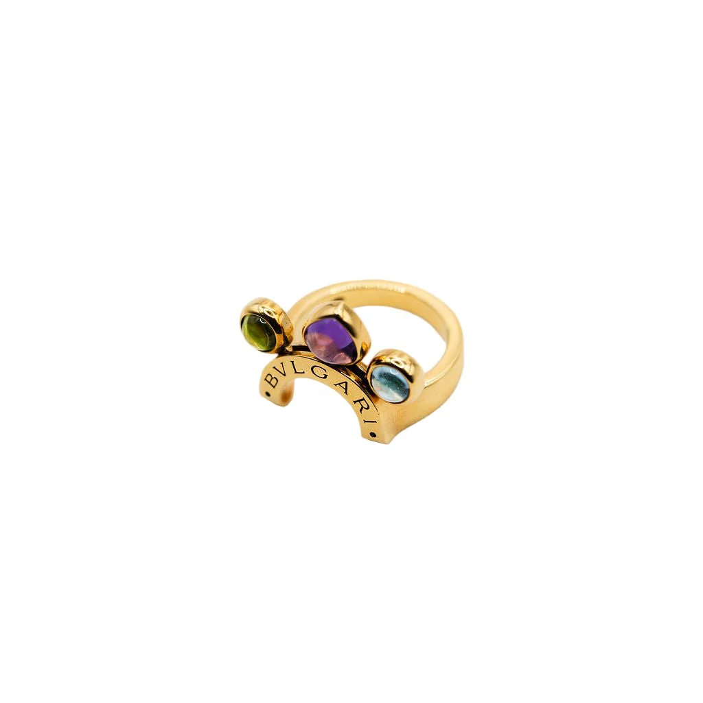 BVLGARI "Allegra" ring in yellow gold, amethyst, peridot and blue topaz - Image 6
