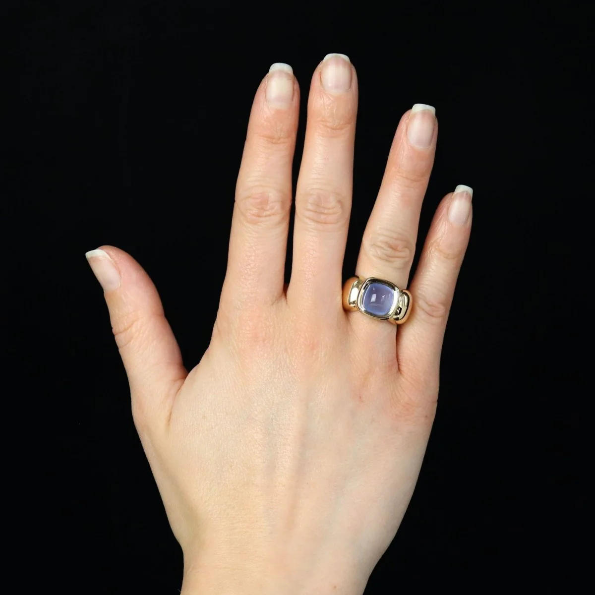Ring Rush in yellow gold and caclédoine - Image 2