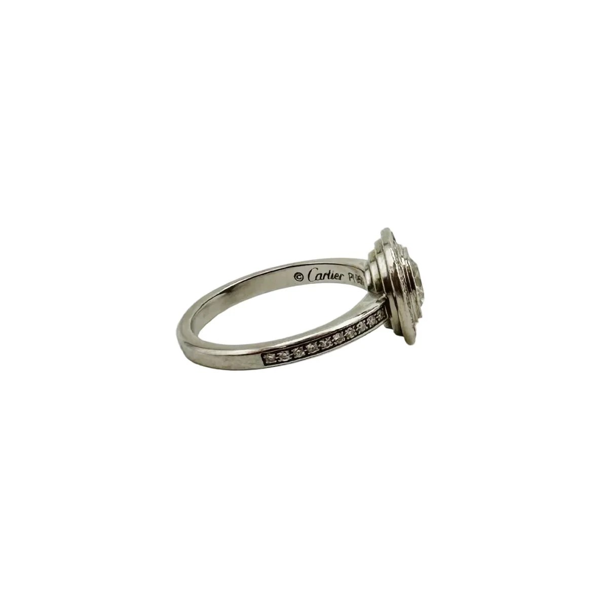 CARTIER "Cartier d'Amour" Solitaire Ring in Platinum and Diamonds - Image 3