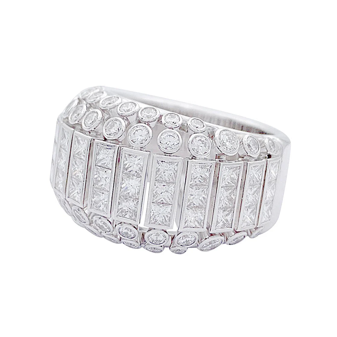 Cartier ring, "Couronne", white gold, diamonds - Image 4