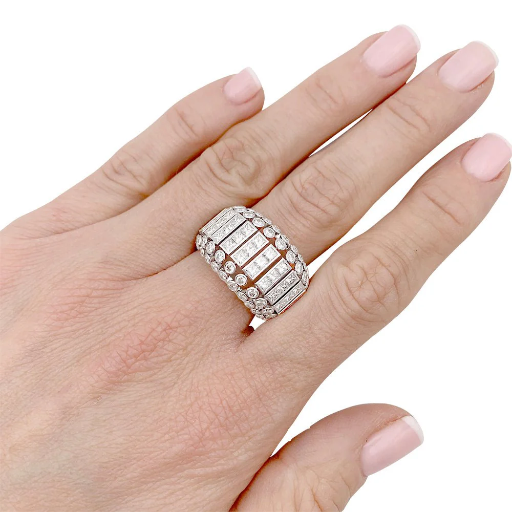 Cartier ring, "Couronne", white gold, diamonds - Image 9