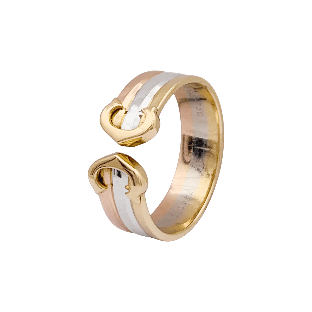 Ring CARTIER "Double C" in yellow gold, white gold and rose gold - Image 3