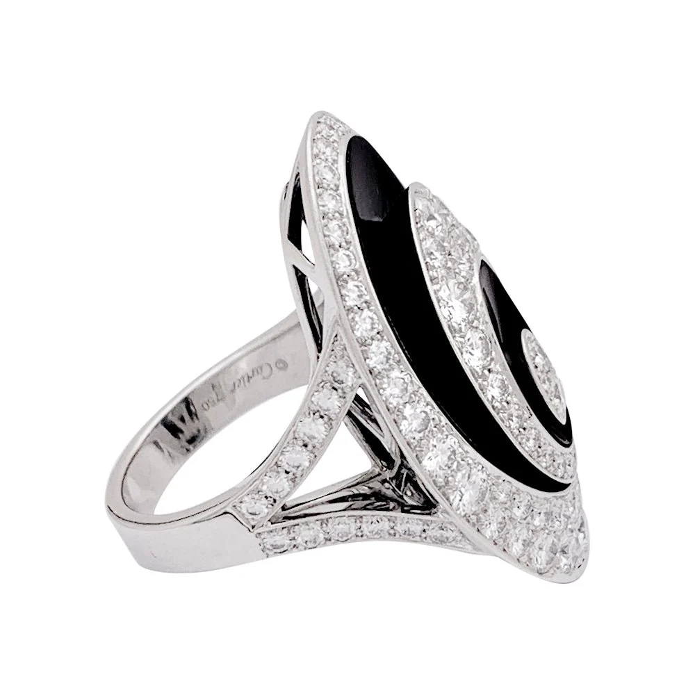 Ring Cartier, "Hypnosis", white gold, diamonds, ceramic black. - Image 3