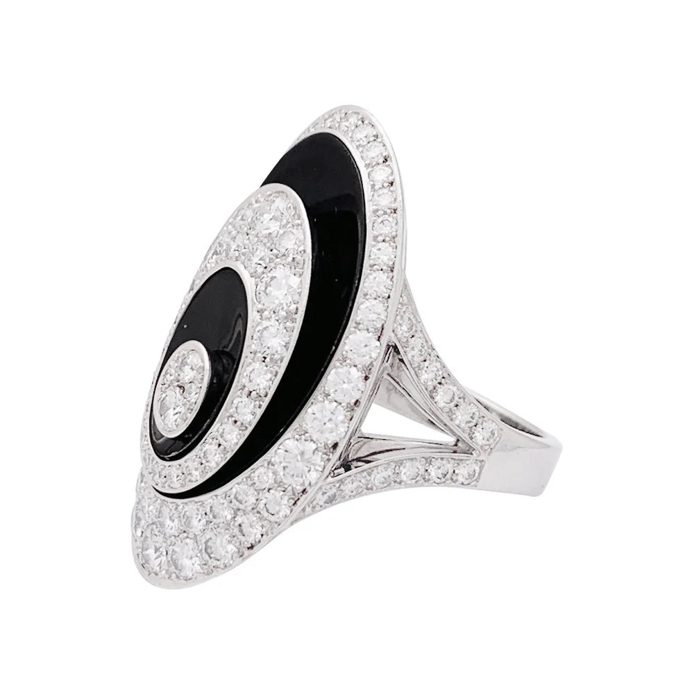 Ring Cartier, "Hypnosis", white gold, diamonds, ceramic black. - Image 5