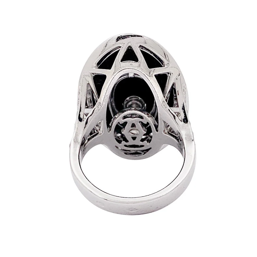 Ring Cartier, "Hypnosis", white gold, diamonds, ceramic black. - Image 6