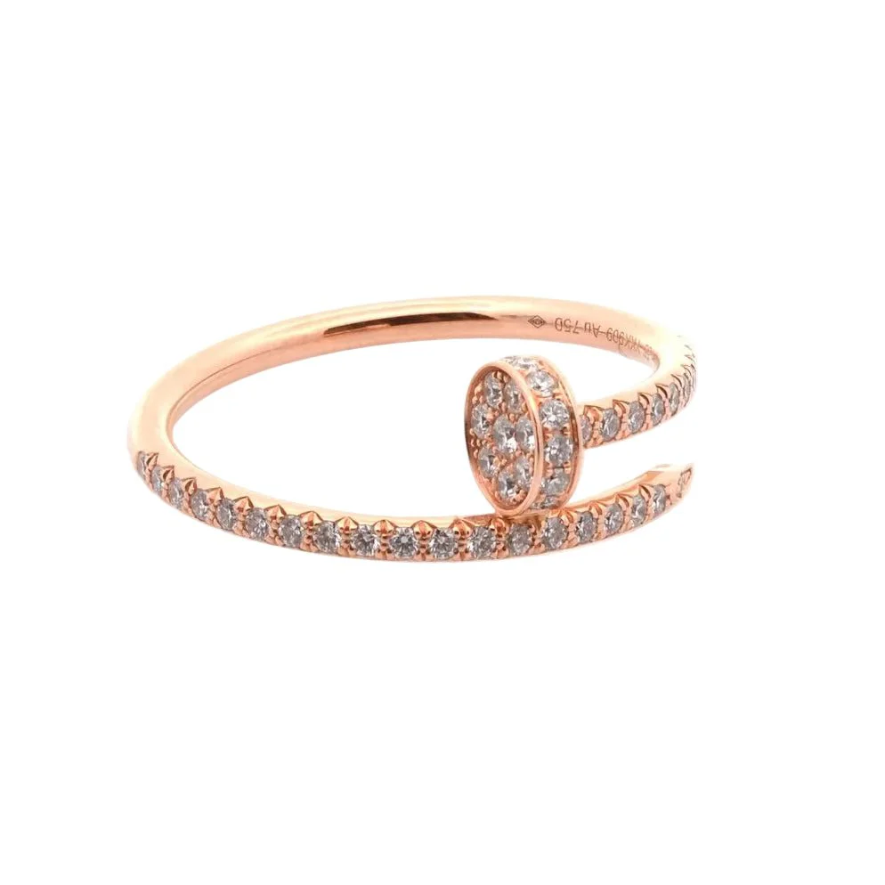 Ring CARTIER "Juste un Clou" wedding band in rose gold and diamonds - Image 4