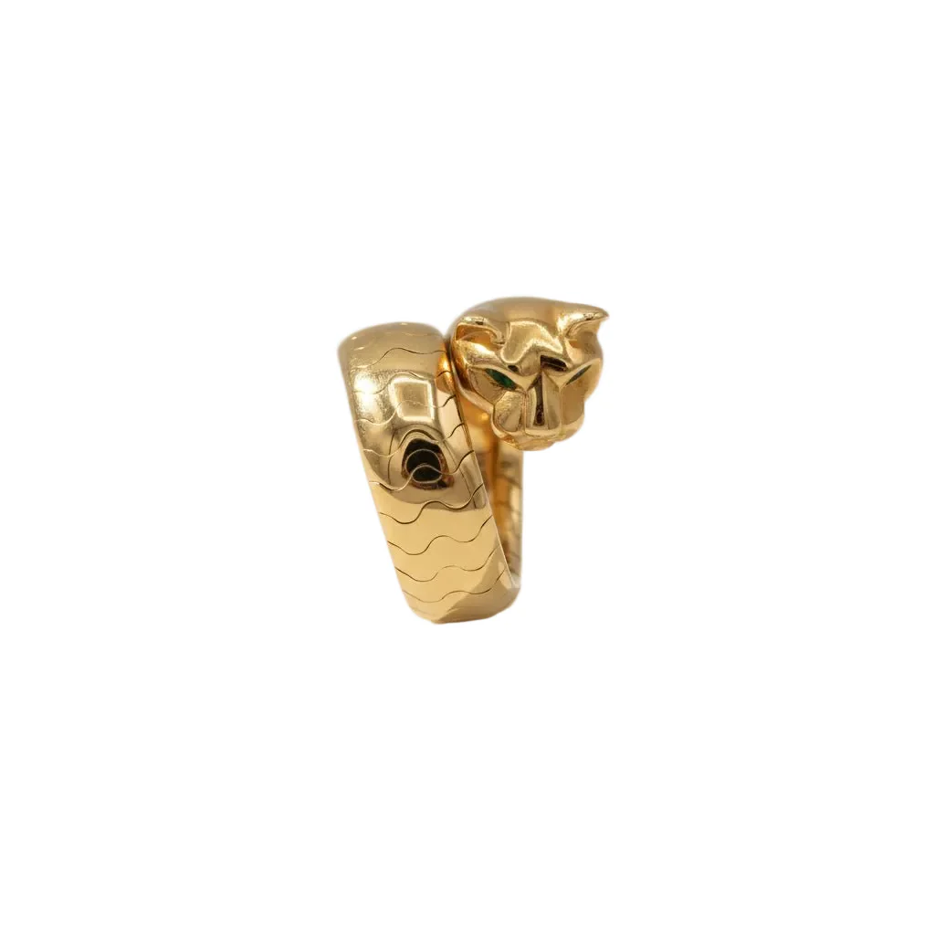 CARTIER "Lakarda" Panthère ring in yellow gold and emeralds - Image 4