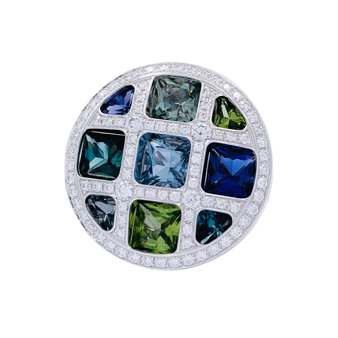 Cartier ring, "Pasha", in white gold, fine stones, diamonds