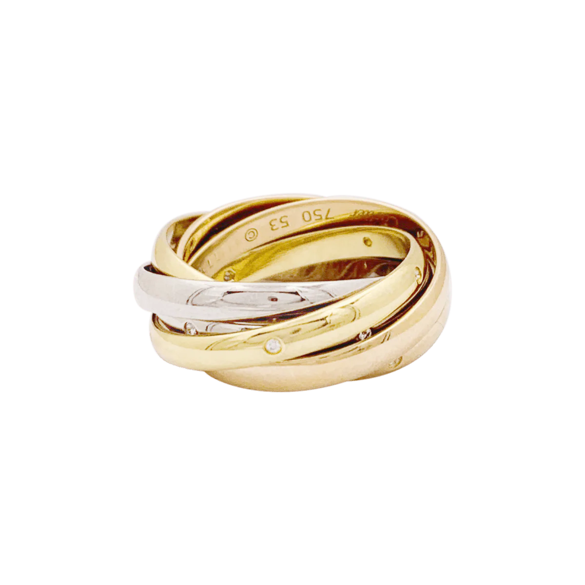 Ring Alliance CARTIER "Trinity" in yellow gold, white gold, rose gold and diamonds