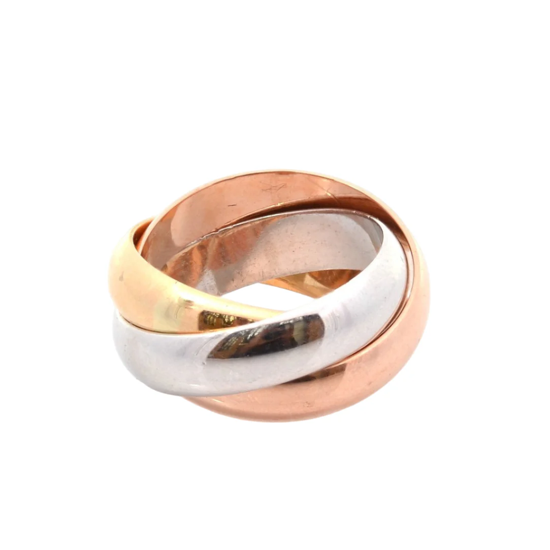 Wedding band ring CARTIER "Trinity" in Yellow gold, White gold and Rose gold - Image 2