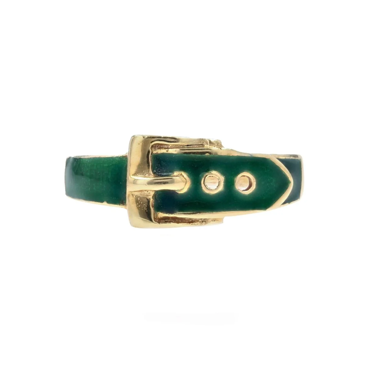 Yellow gold and enamel band ring