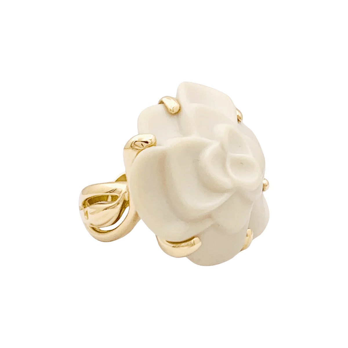 Ring CHANEL "Camélia", in yellow gold and agate - Image 3