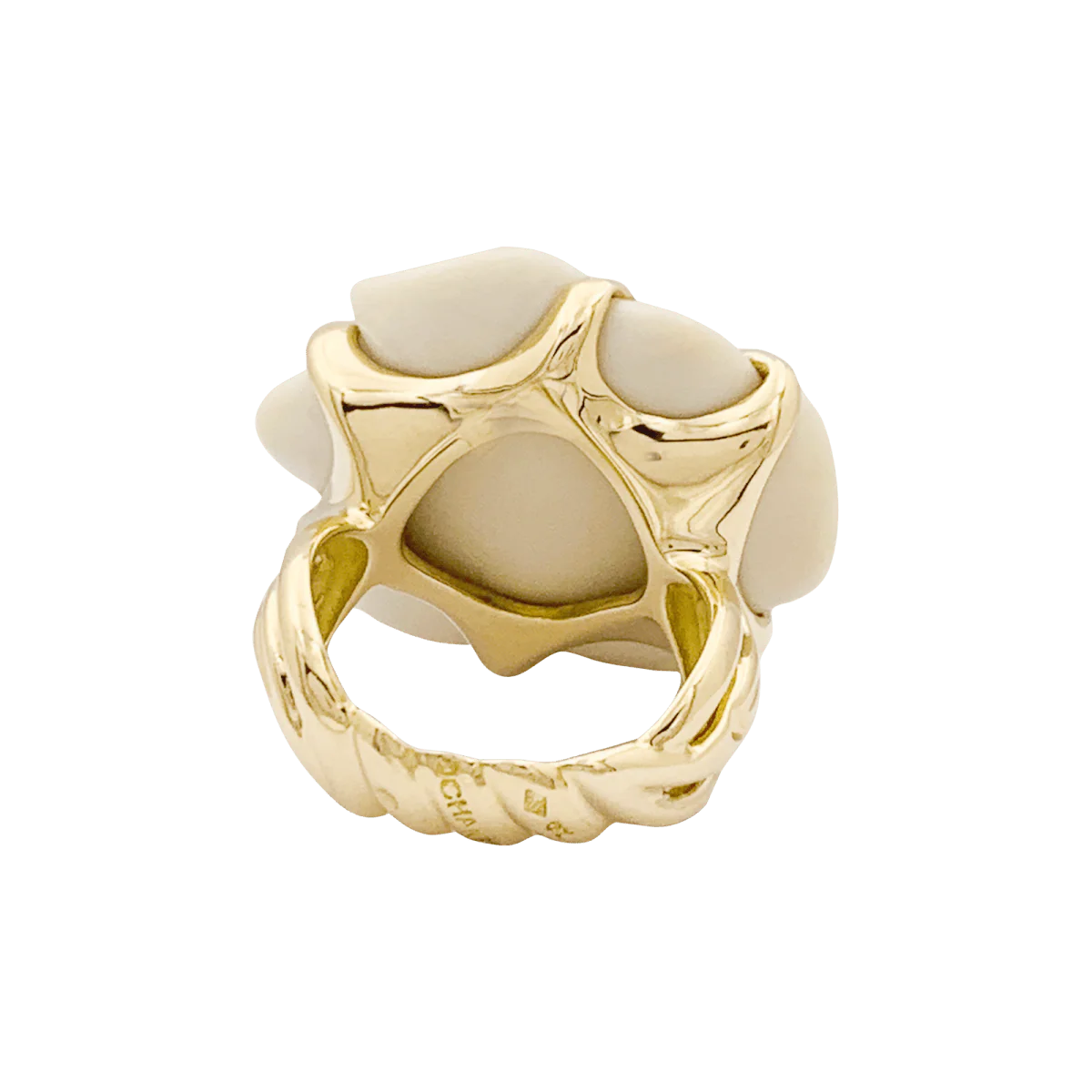 Ring CHANEL "Camélia", in yellow gold and agate - Image 4