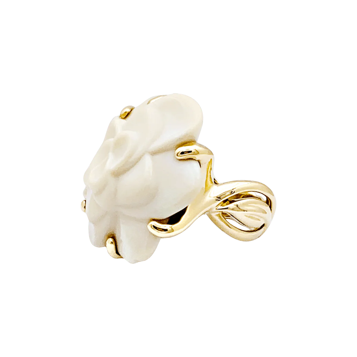 Ring CHANEL "Camélia", in yellow gold and agate - Image 5