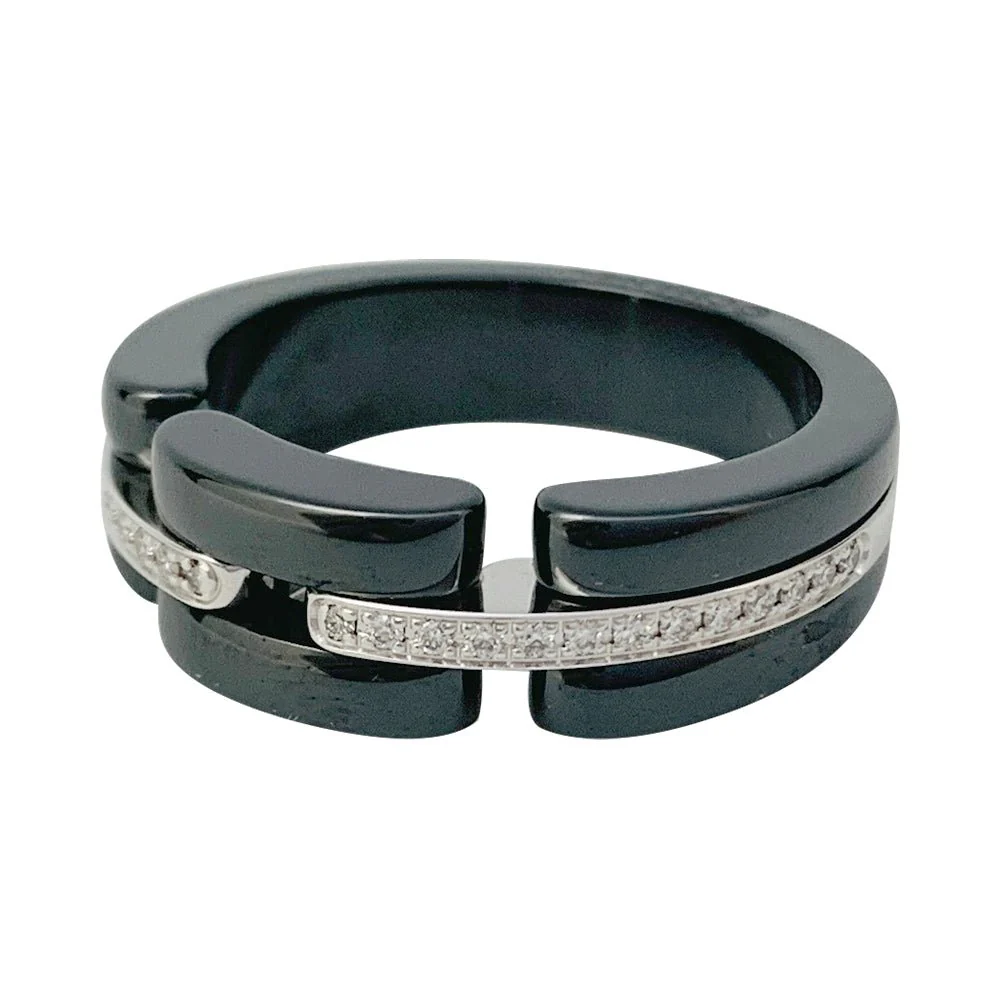 Ring CHANEL "Ultra" in ceramic, white gold and diamonds. - Image 4