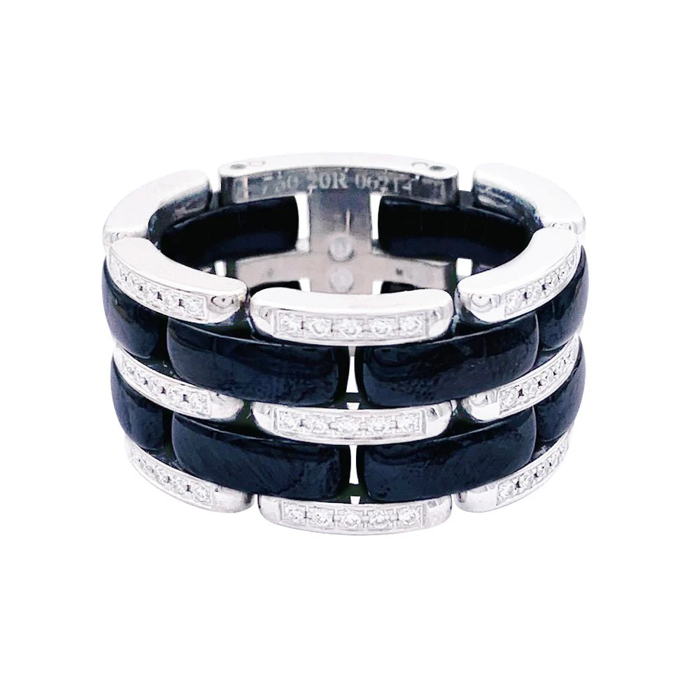 Chanel "Ultra" ring in white gold, black ceramic and diamonds. - Image 6