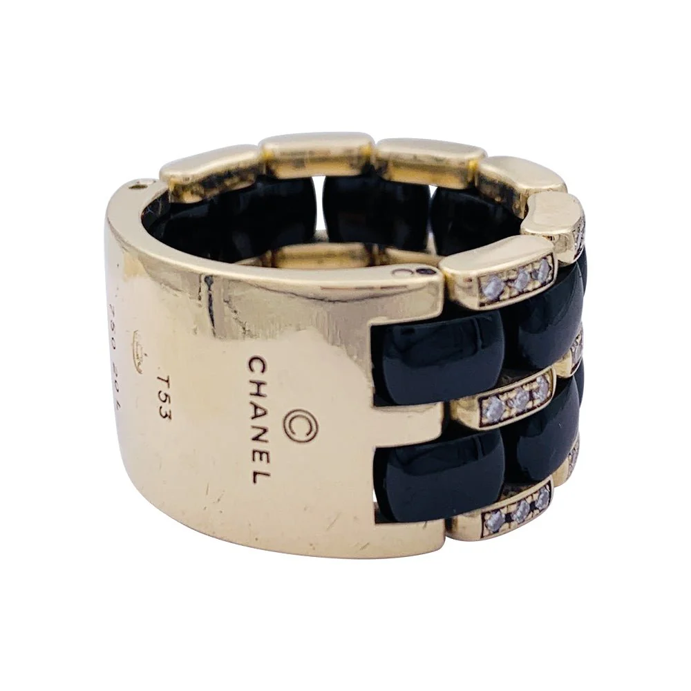 CHANEL “Ultra” ring in yellow gold, ceramic and diamonds - Image 3