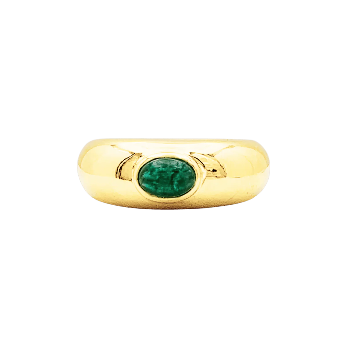 Bague Jonc CHAUMET "Anneau" en or jaune et émeraude