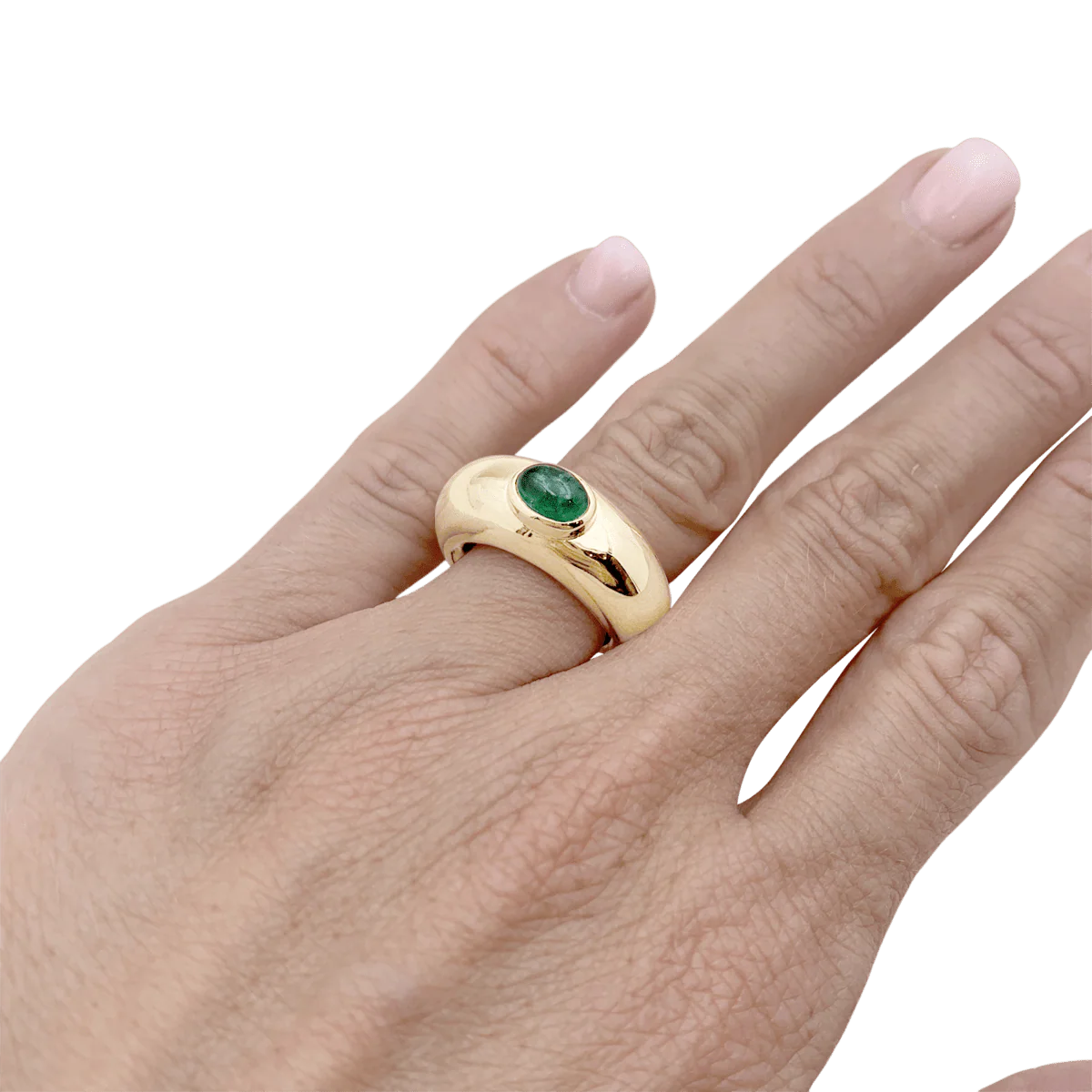 Bague Jonc CHAUMET "Anneau" en or jaune et émeraude - Image 2