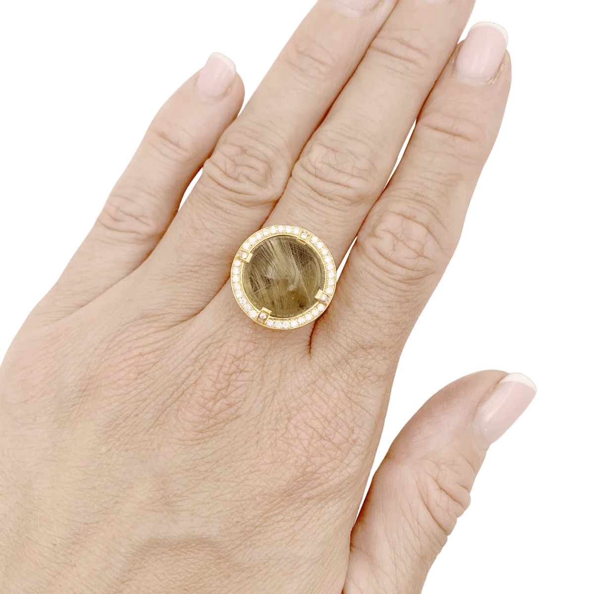 Ring Cocktail CHAUMET "Attrape Moi Si Tu M'aimes" in yellow gold, quartz and diamonds - Image 2