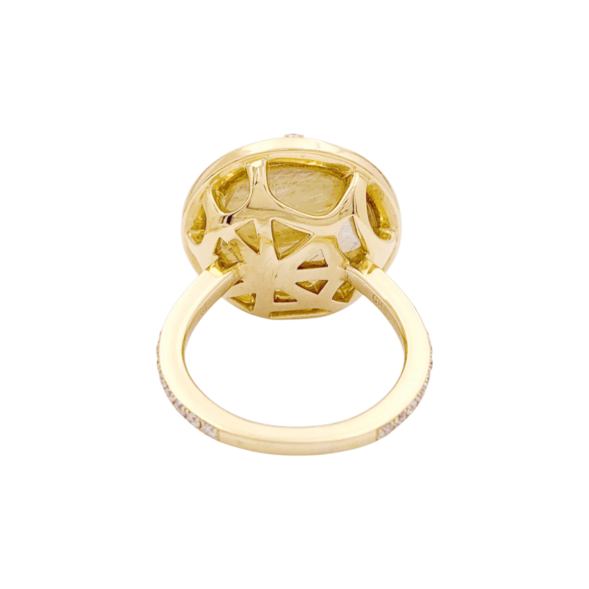 Ring Cocktail CHAUMET "Attrape Moi Si Tu M'aimes" in yellow gold, quartz and diamonds - Image 4