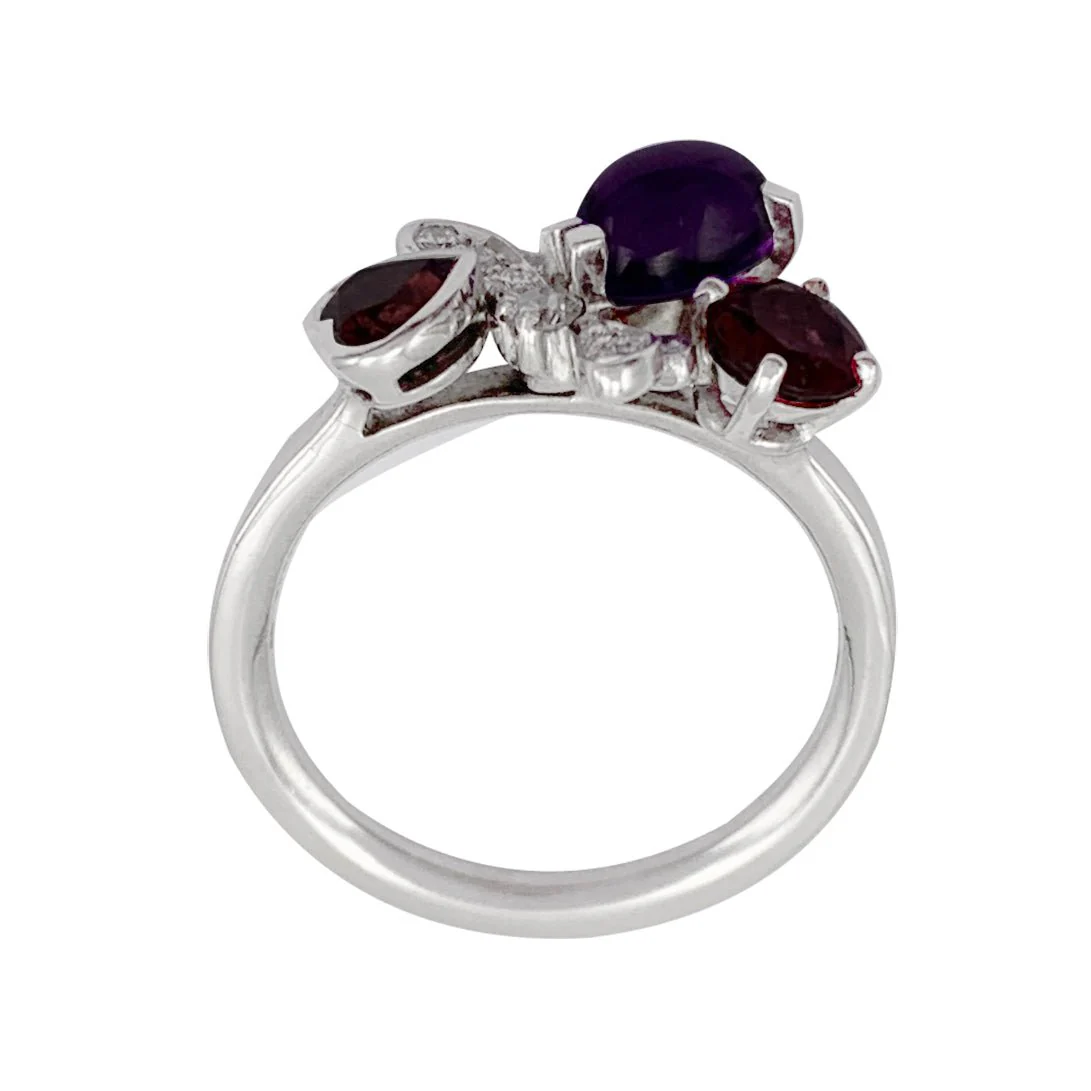 Chaumet ring, “Catch me...if you love me”, white gold, amethyst, garnet, diamonds - Image 3