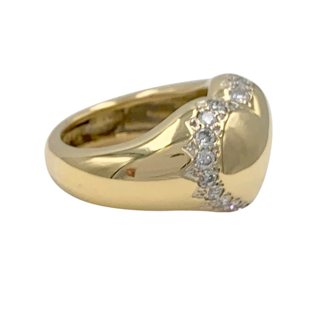 CHAUMET “Chevalière Coeur” signet ring in yellow gold and diamonds - Image 3