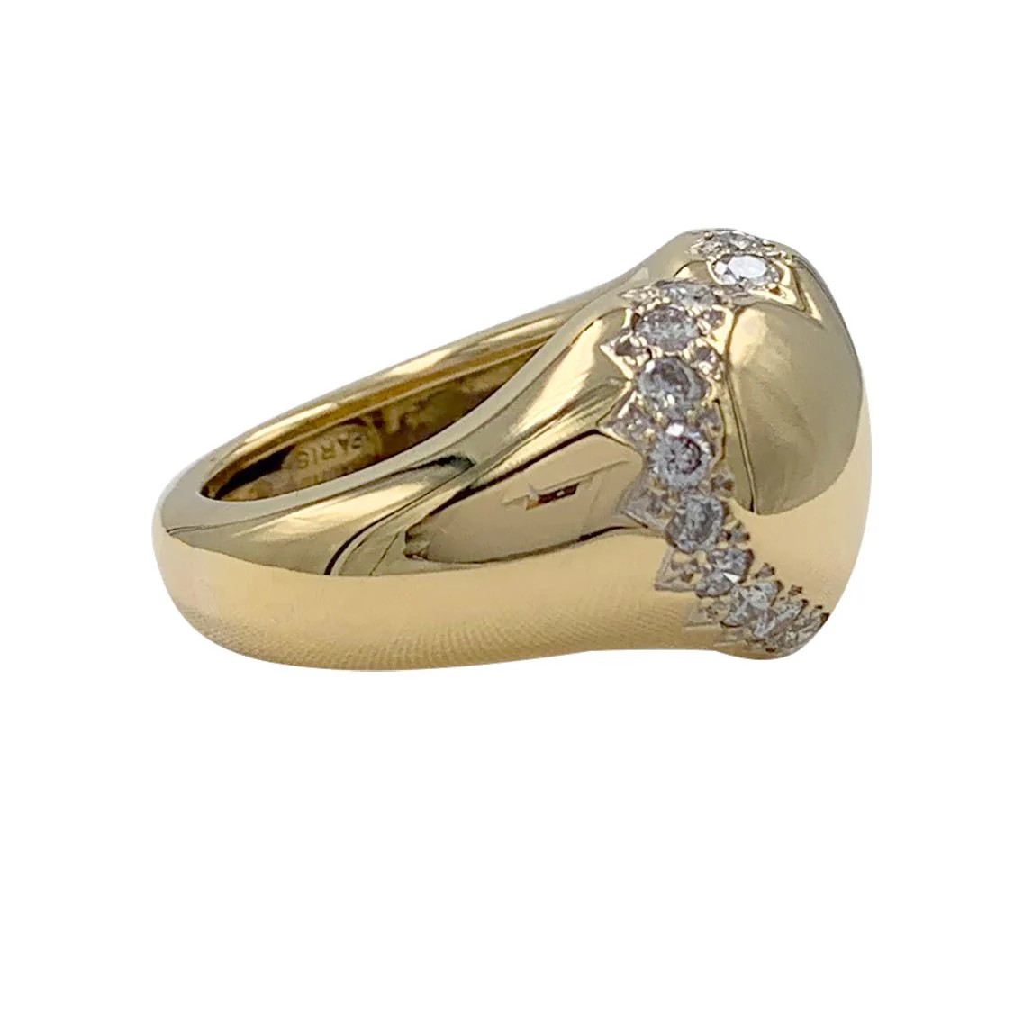 CHAUMET “Chevalière Coeur” signet ring in yellow gold and diamonds - Image 4