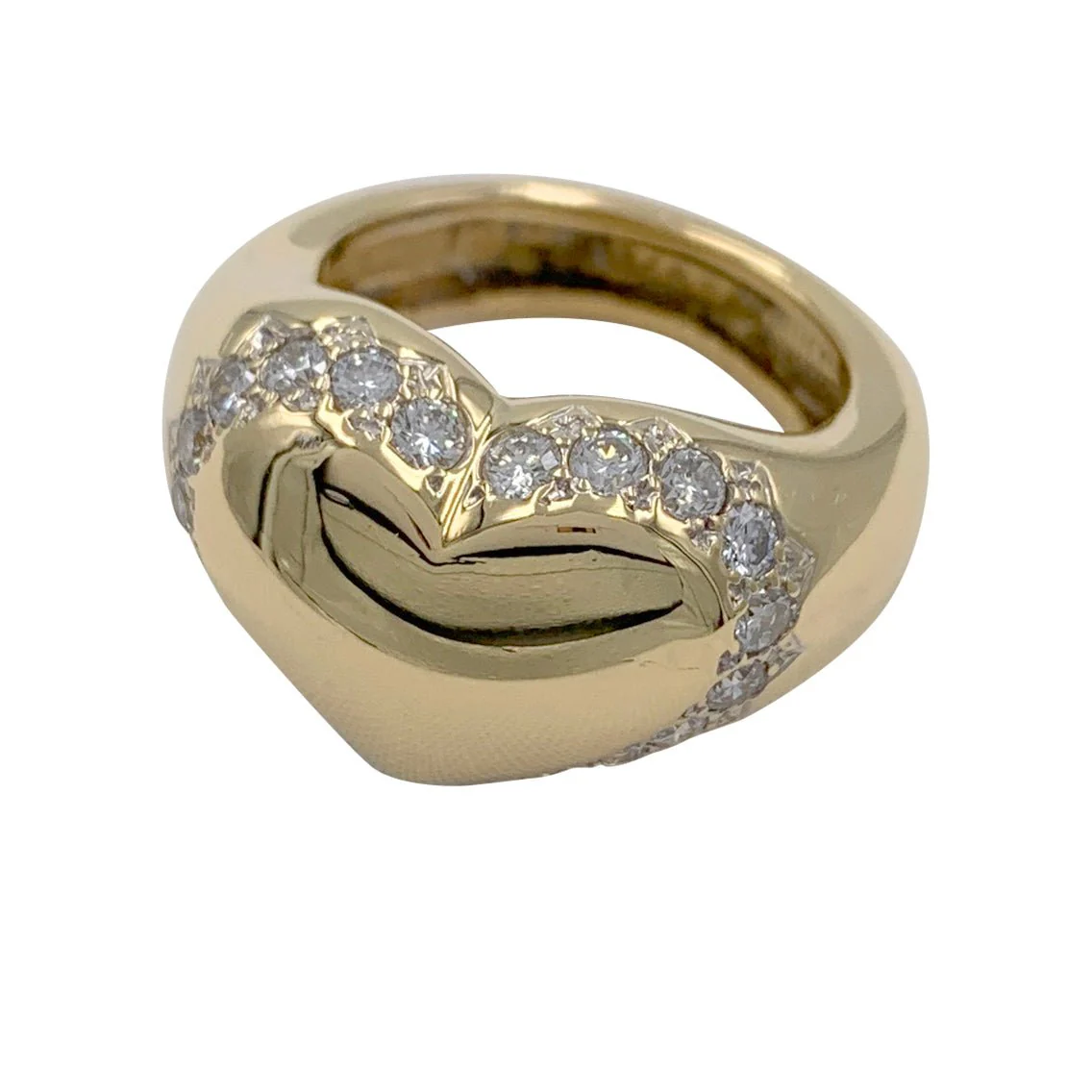 CHAUMET “Chevalière Coeur” signet ring in yellow gold and diamonds - Image 6