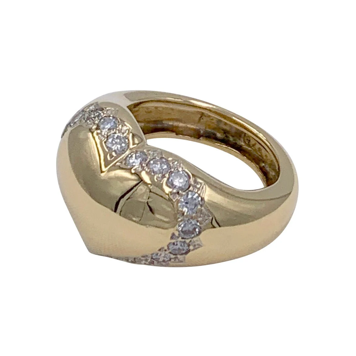 CHAUMET “Chevalière Coeur” signet ring in yellow gold and diamonds - Image 7