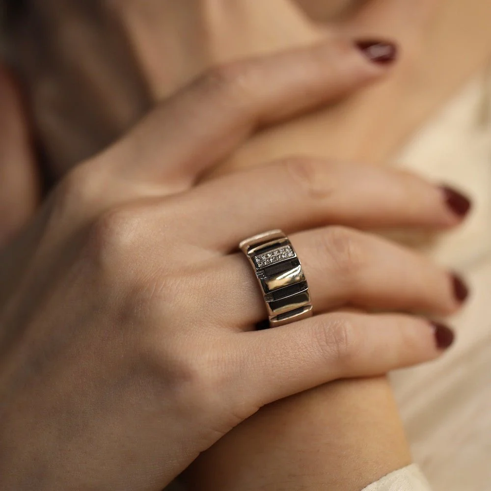 Ring Chaumet Class One in 18k white gold from 2005 with diamonds . Size 53. Original box and papers. - Image 2