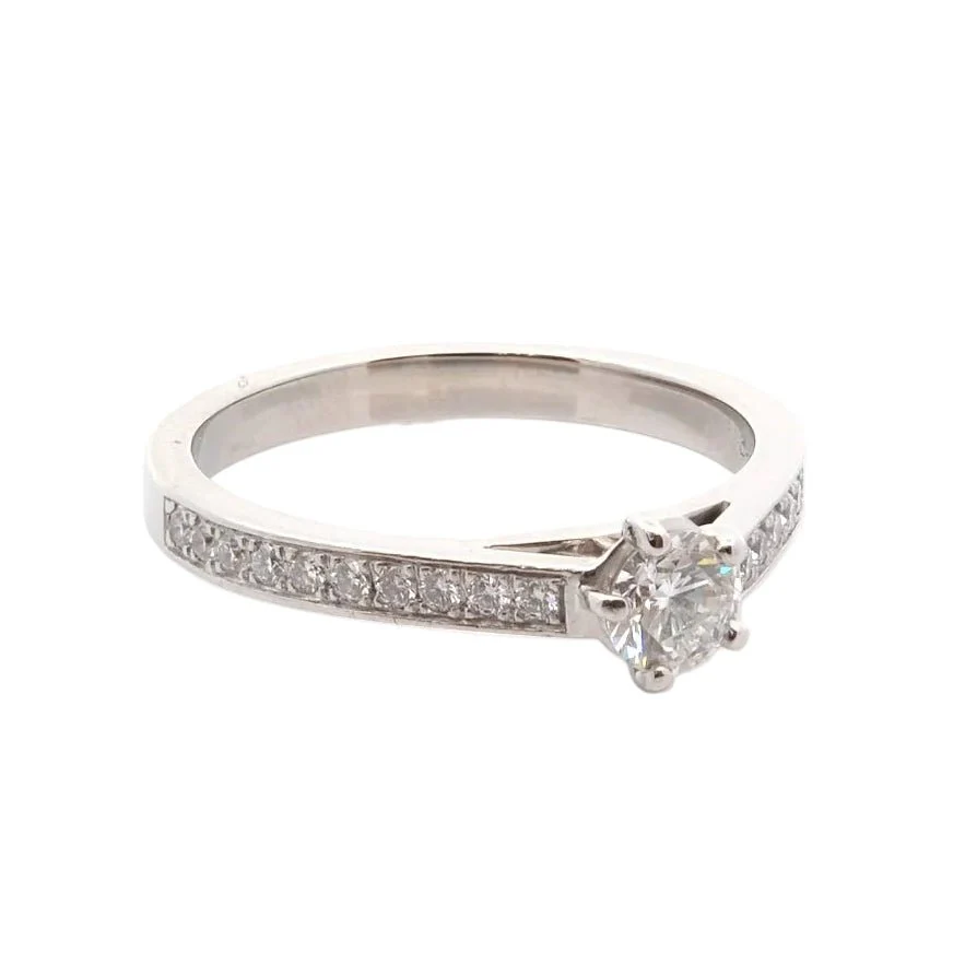 Ring Solitaire CHAUMET in paltinium and diamonds - Image 4