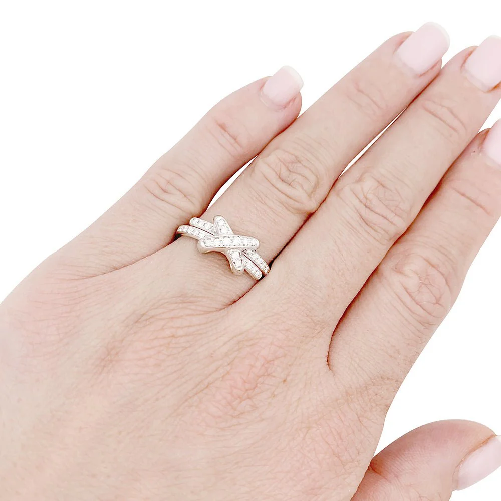 Chaumet “Jeux de Liens” ring in white gold, diamonds. - Image 5