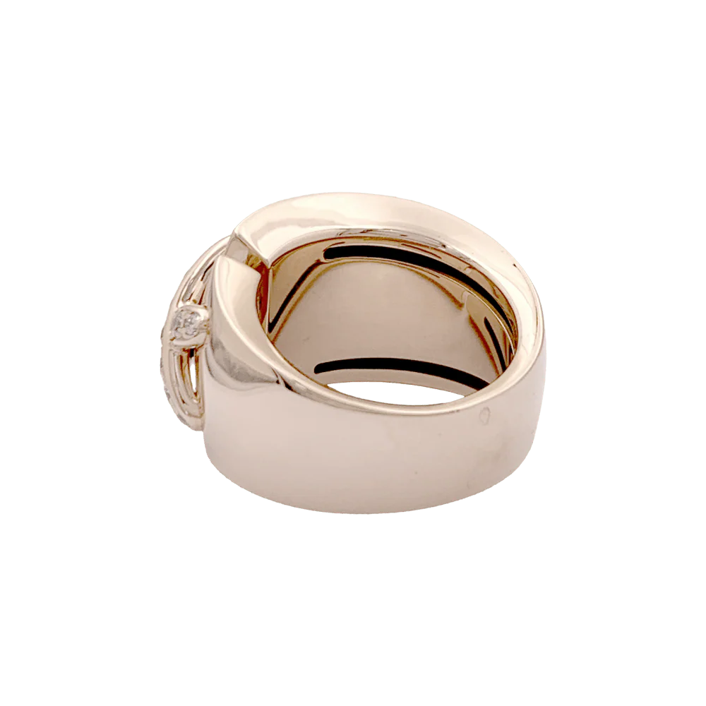 CHAUMET "Asymmetrical Links" Band Ring in rose gold and diamonds - Image 4