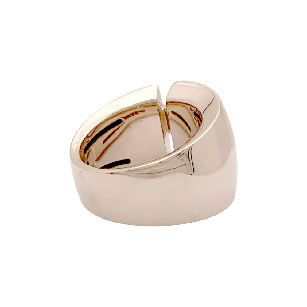 CHAUMET "Asymmetrical Links" Band Ring in rose gold and diamonds - Image 5