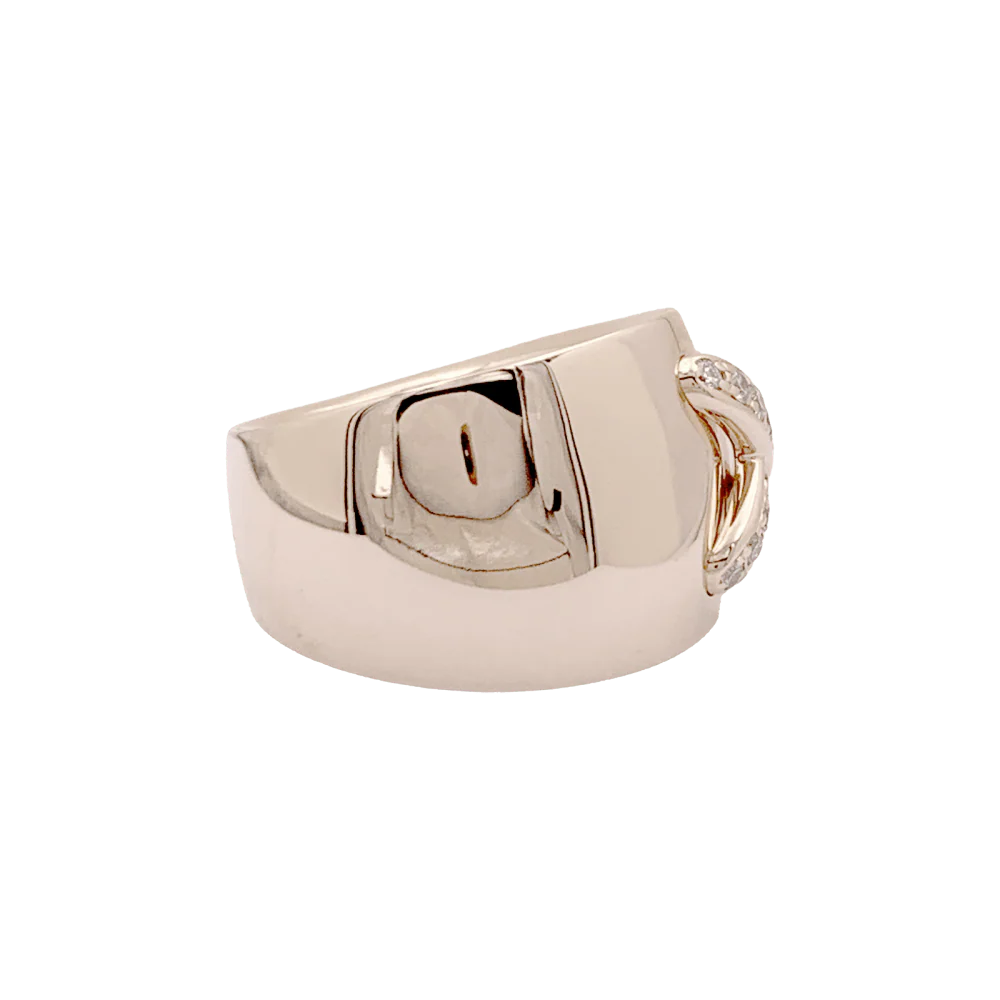 CHAUMET "Asymmetrical Links" Band Ring in rose gold and diamonds - Image 6