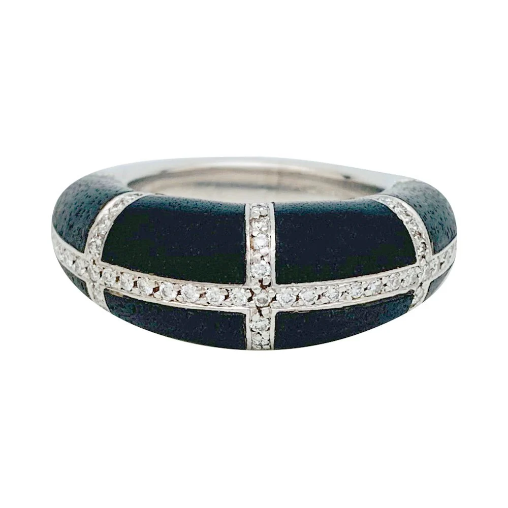 CHAUMET ring, “Anneau” model, white gold, diamonds and ebony - Image 4