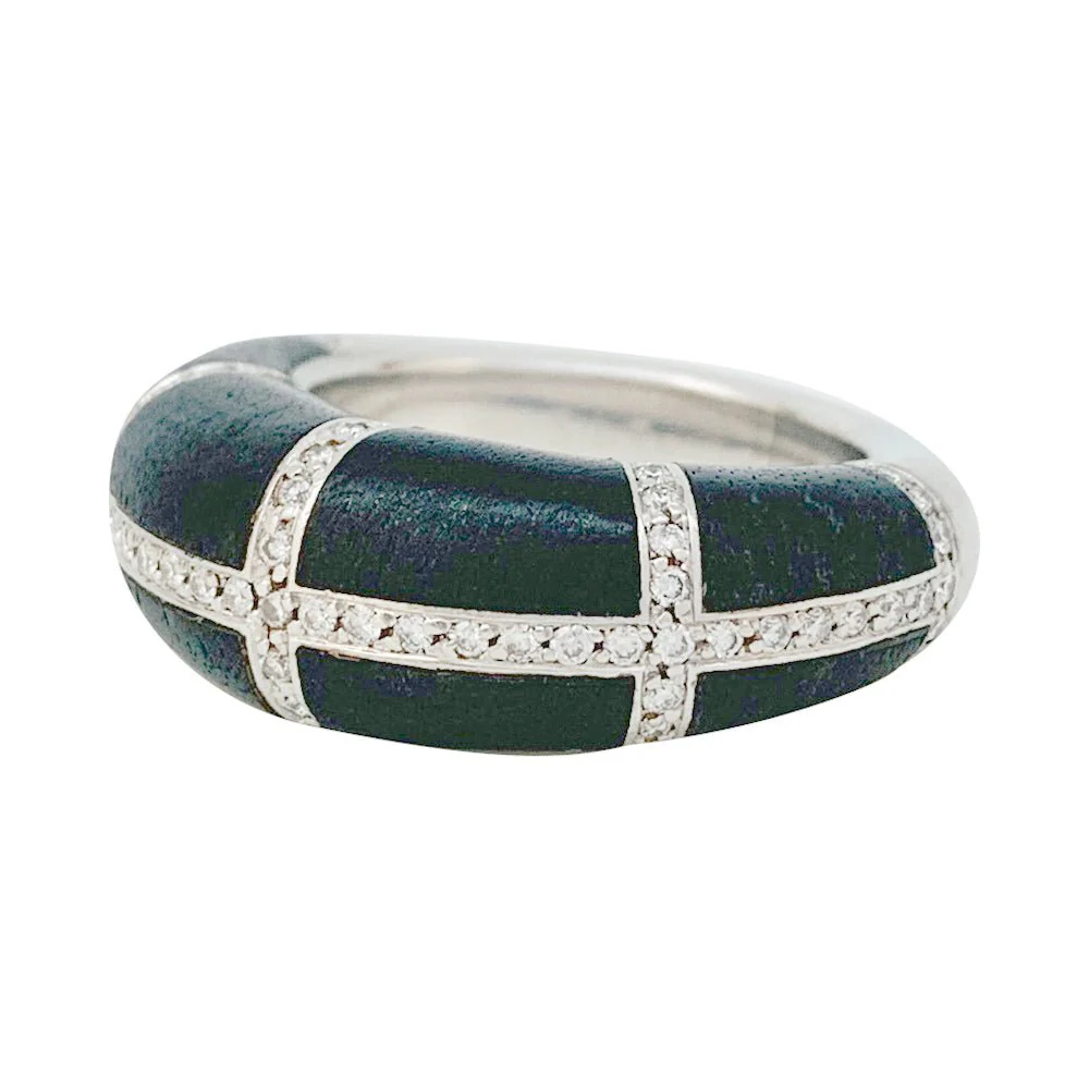 CHAUMET ring, “Anneau” model, white gold, diamonds and ebony - Image 5