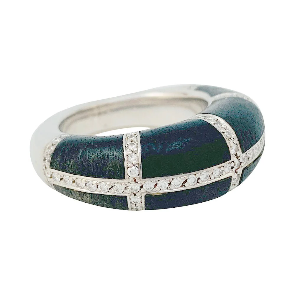CHAUMET ring, “Anneau” model, white gold, diamonds and ebony - Image 7