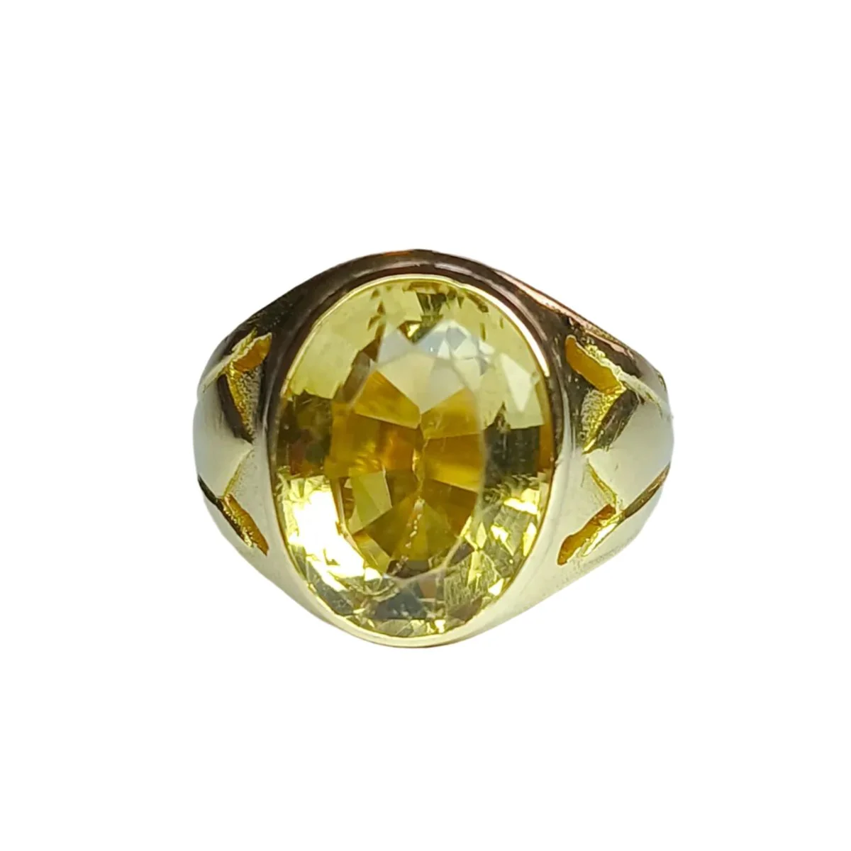 Ring Chevalière in yellow gold and citrine
