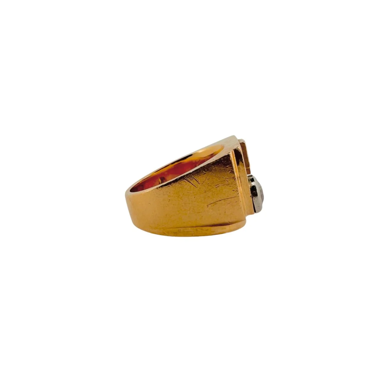 Signet ring in yellow gold and diamond - Image 3