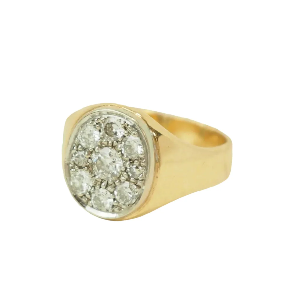 Signet ring in yellow gold and diamonds - Image 13