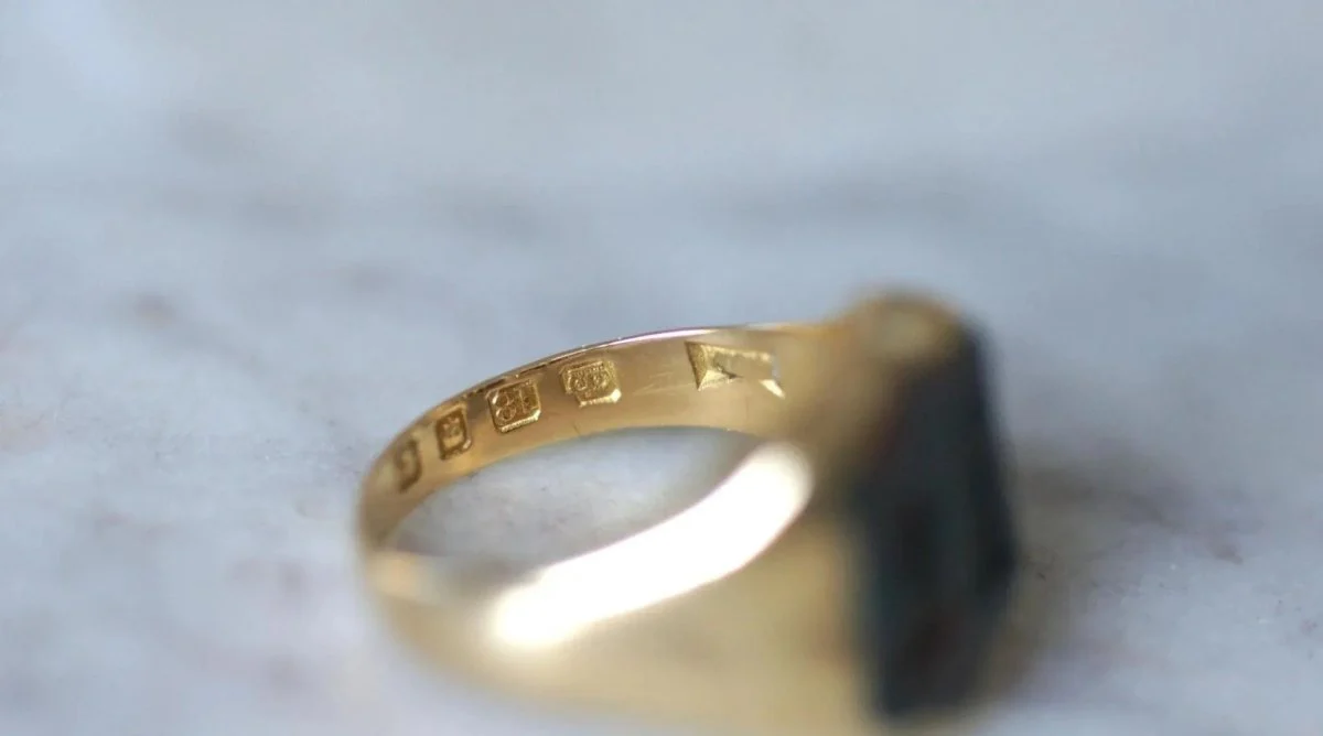 Yellow Gold Blood Jasper Intaglio Signet Ring - Image 7