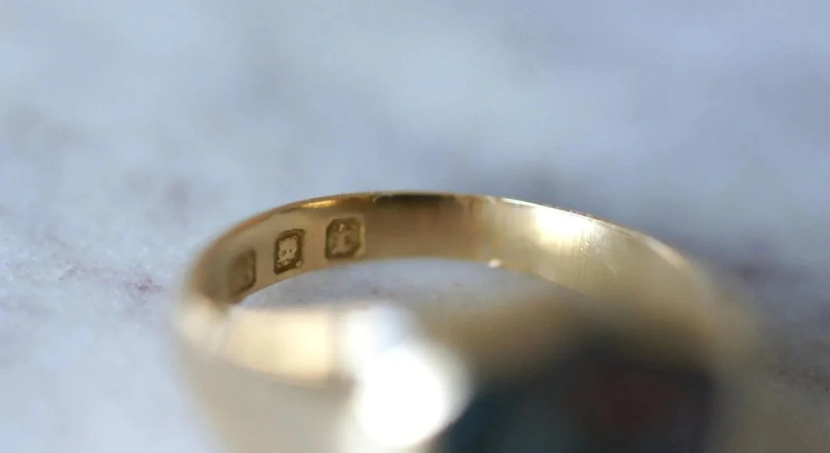 Yellow Gold Blood Jasper Intaglio Signet Ring - Image 9