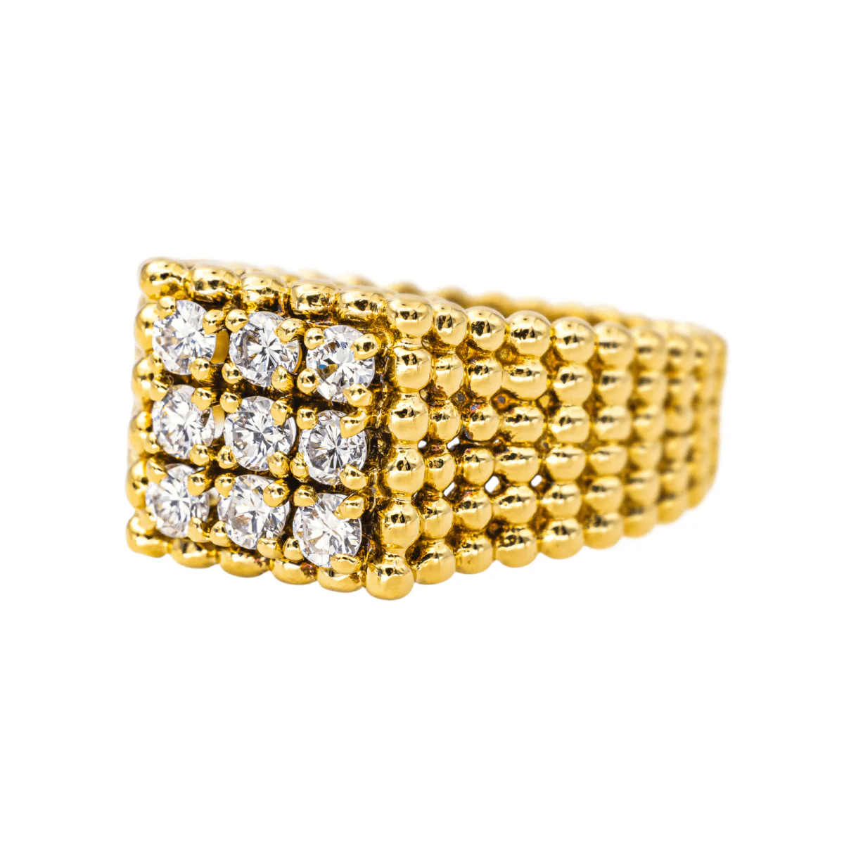 Signet ring in yellow gold and diamonds - Image 3