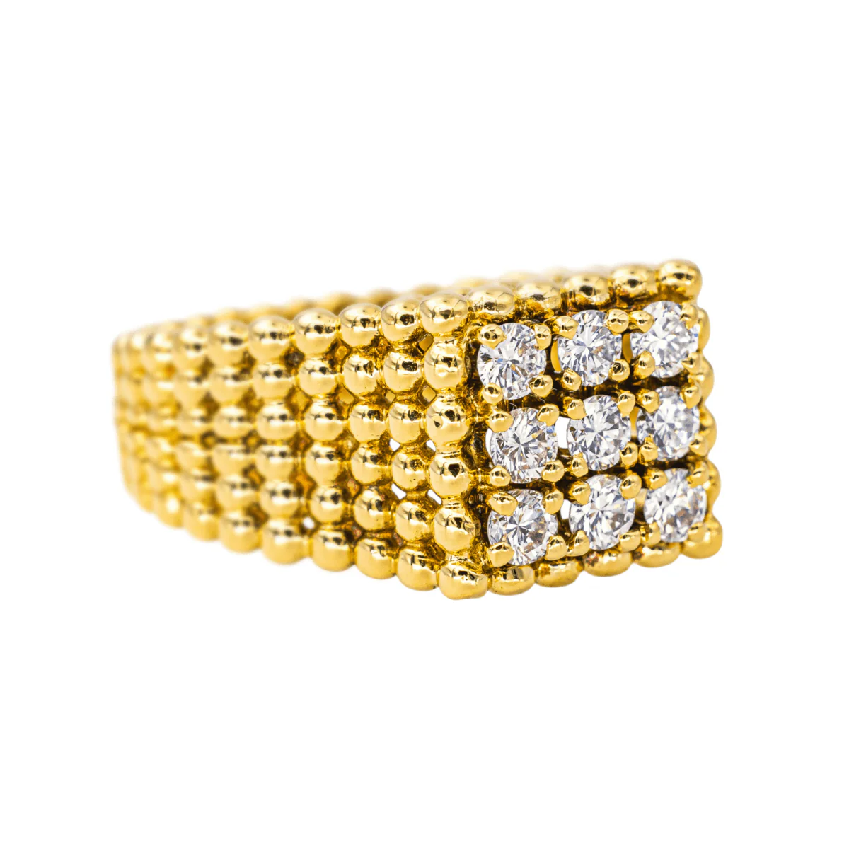 Signet ring in yellow gold and diamonds - Image 6