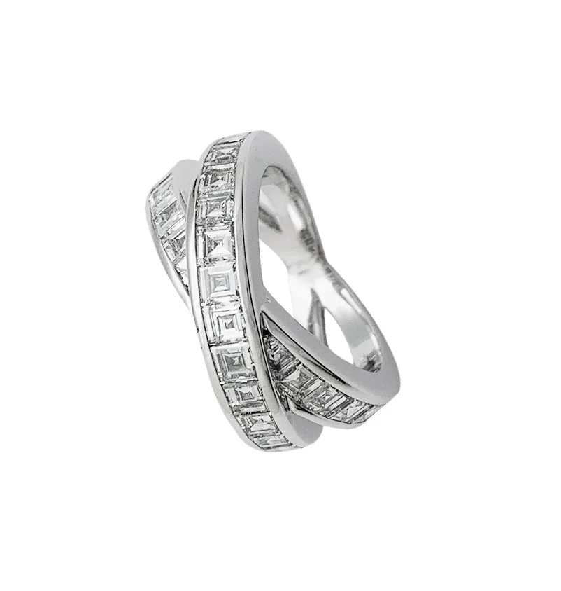 CHOPARD ring in white gold, square diamonds - Image 5