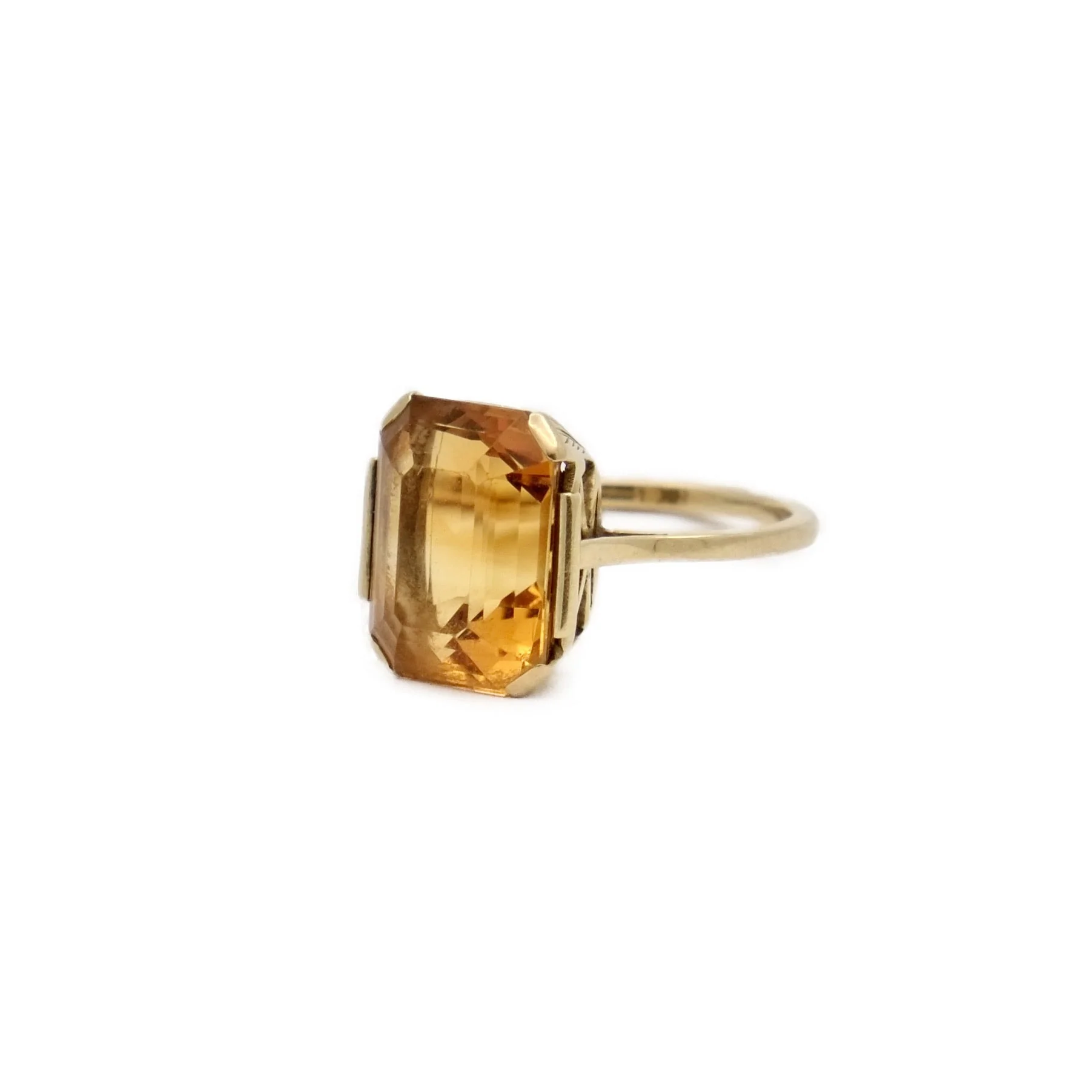 Ring citrine in yellow gold - Image 5